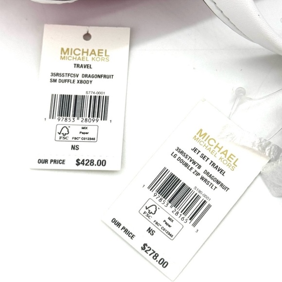 Michael Kors Small Travel Duffle Xbody Bag & Double Zip Wallet Matching Set - Picture 9 of 9